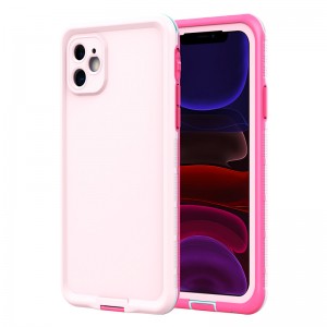 Vandbestandig cellekasse, vandtæt iPhone-kasse, bedst vandtæt kasse for iPhone 11 () pink) med fast farveomslag