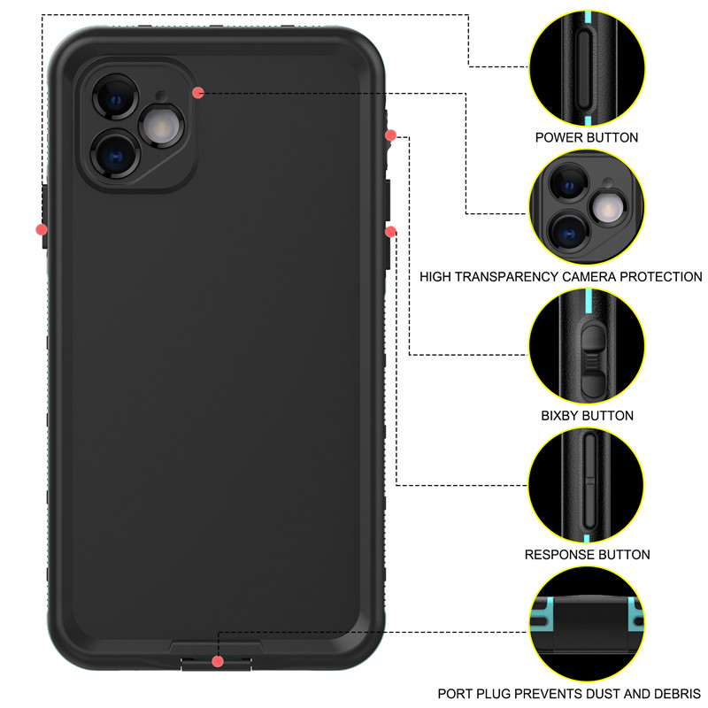 Lifessor phone case iphone 11 bedste vandtæt pose til iPhone 11 swimmingphone case (blå) med fast farve bag cover