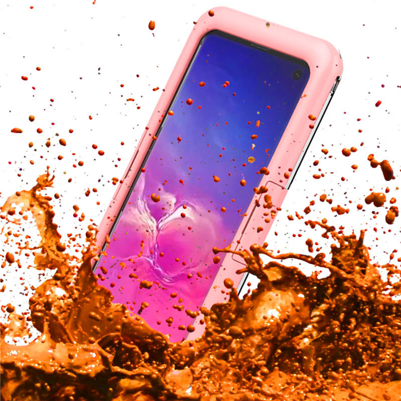 Ny billig vandtæt telefonhylster til Samsung S10 (Pink)
