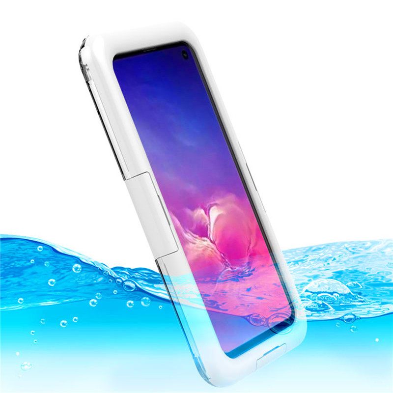 Telefon sager med vand i dem telefon vand beskytter liv sag til Samsung S10 (hvid)