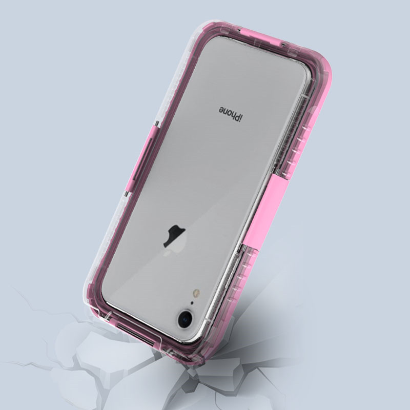 Billig iPhone XR-casestudie, livredder valle-\\351; til køb af undervands iphone casestudie kasse vandtæt til telefon og tegnebog () lyserød)